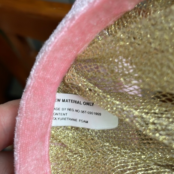 Vintage Headband Velvet Crown Princess Veil Head Accessory Gem Trim Pastel Pink - Picture 5 of 8